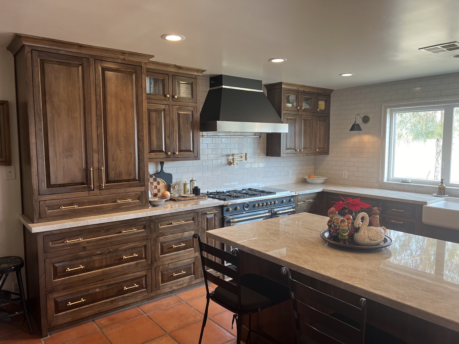 Stained hardwood kitchen
